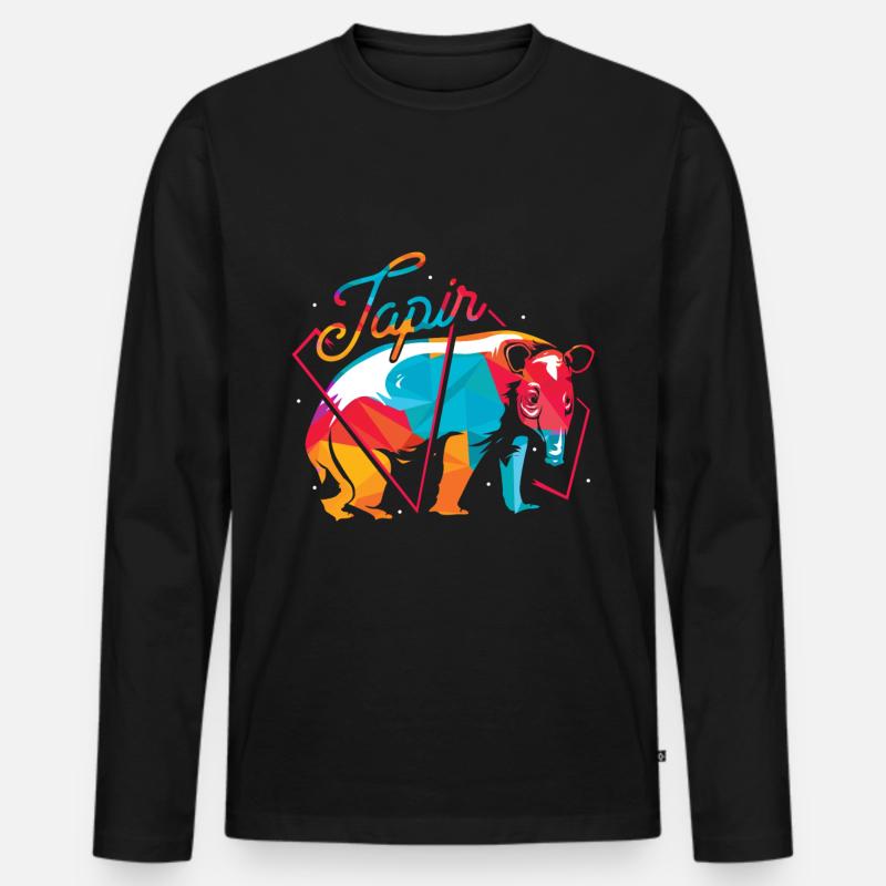 Tapire Polygon - Männer Premium Bio Langarmshirt - Schwarz