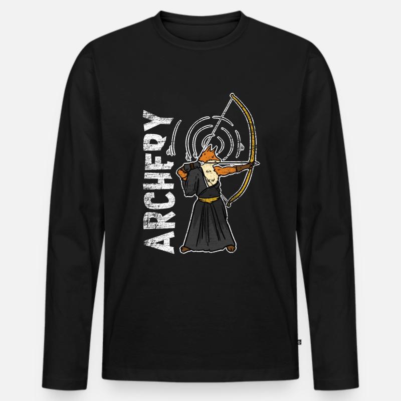 Bogenschießen Fuchs Geschenk - Männer Premium Bio Langarmshirt - Schwarz