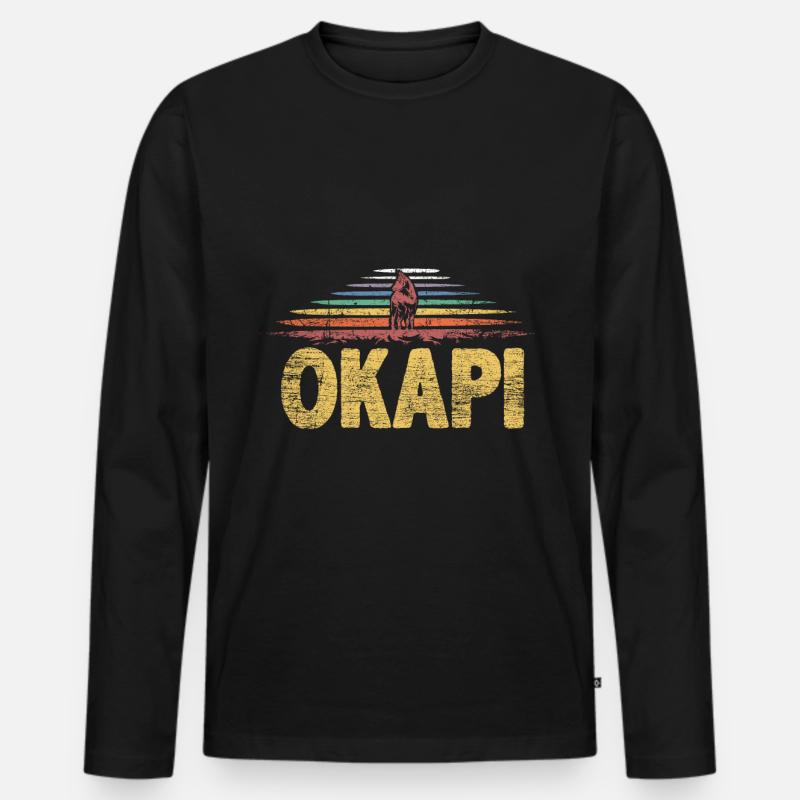 Okapi Geschenk - Männer Premium Bio Langarmshirt - Schwarz
