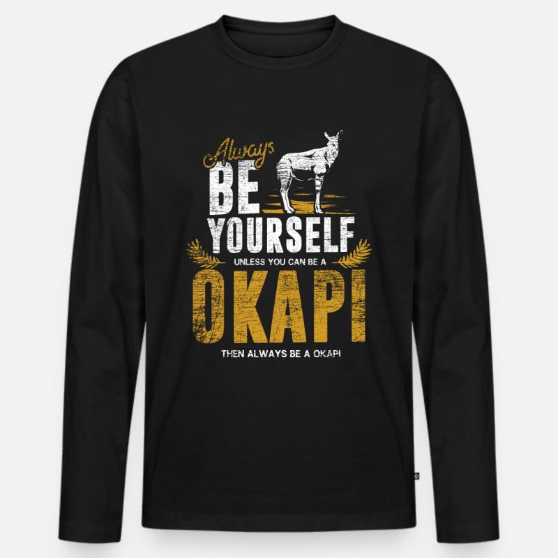Okapi Geschenk - Männer Premium Bio Langarmshirt - Schwarz