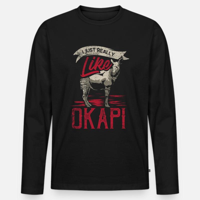 Okapi Geschenk - Männer Premium Bio Langarmshirt - Schwarz