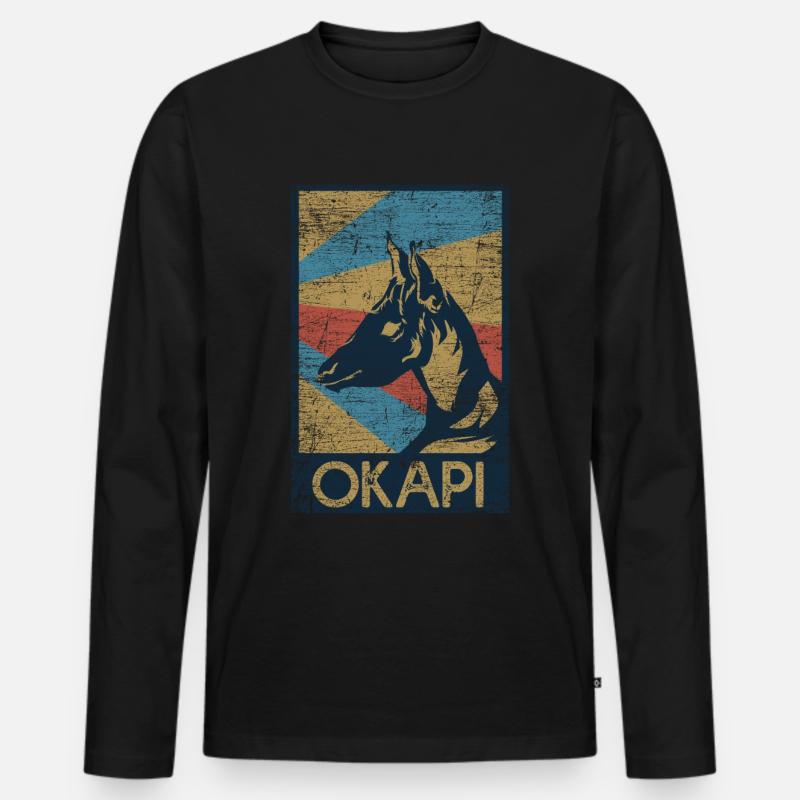 Okapi Geschenk - Männer Premium Bio Langarmshirt - Schwarz
