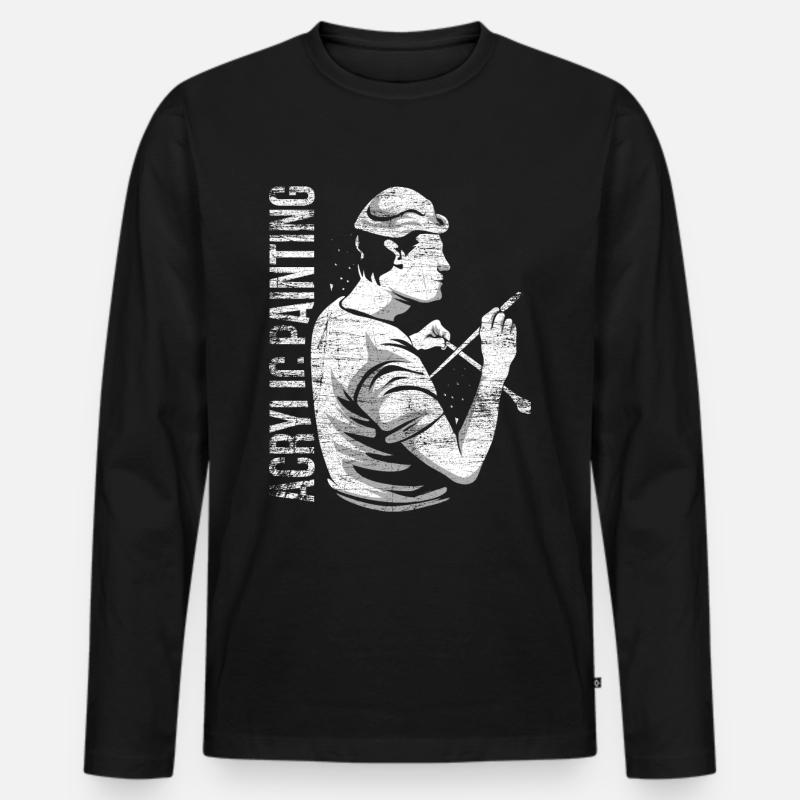 Acrylmalerei Geschenk - Männer Premium Bio Langarmshirt - Schwarz