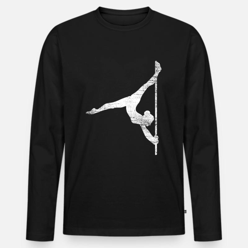 Pole Dance - Männer Premium Bio Langarmshirt - Schwarz