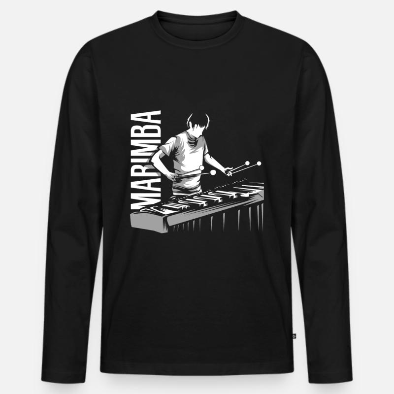 Marimba - Männer Premium Bio Langarmshirt - Schwarz