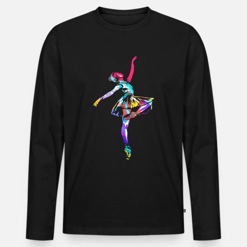Ballett Polygon - Männer Premium Bio Langarmshirt - Schwarz