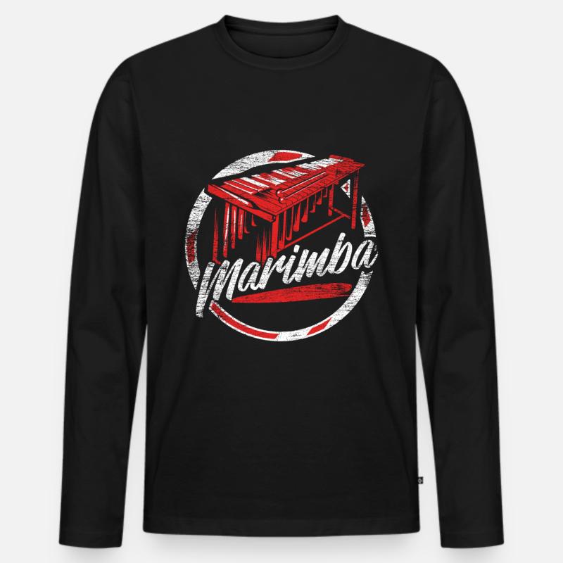 Marimba Geschenk - Männer Premium Bio Langarmshirt - Schwarz