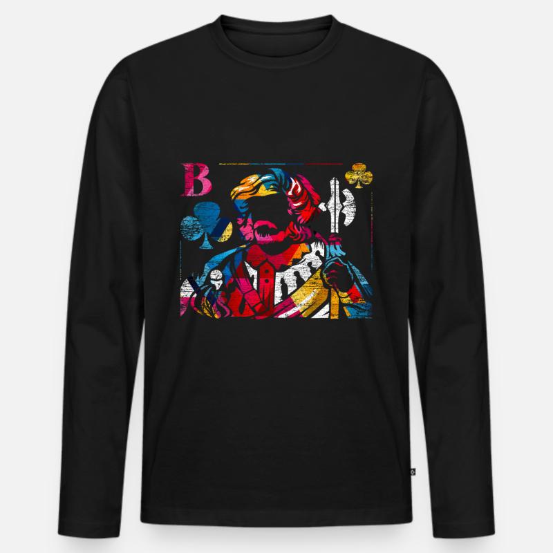 Doppelkopf Polygon Geschenk - Männer Premium Bio Langarmshirt - Schwarz