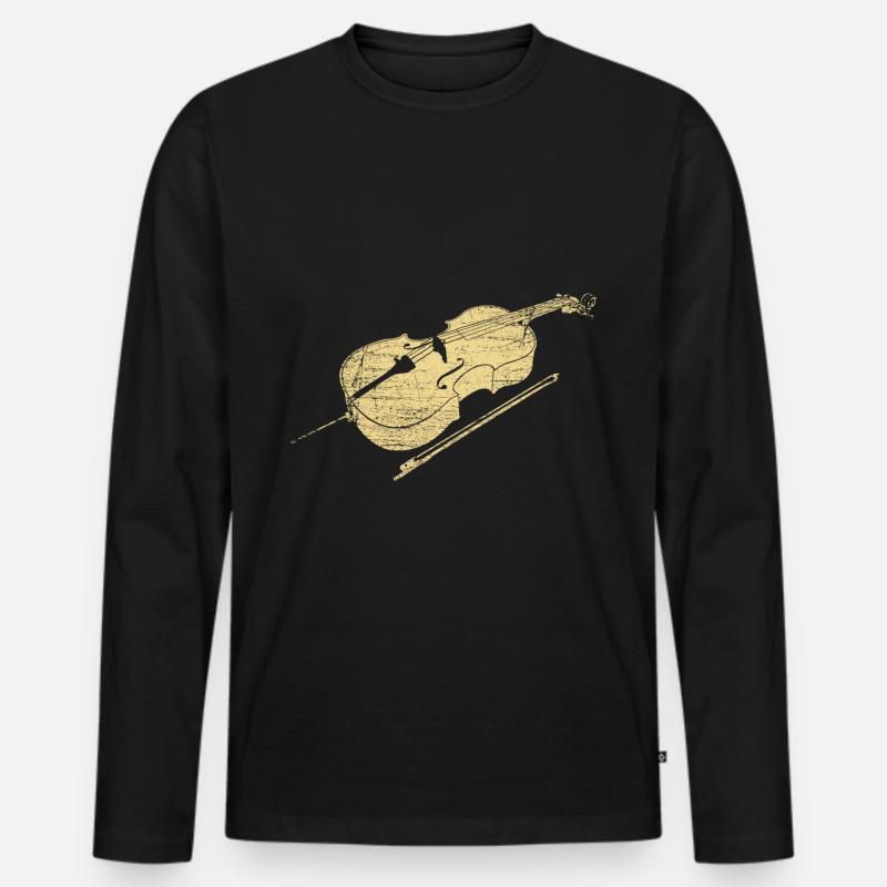 Violoncello - Männer Premium Bio Langarmshirt - Schwarz