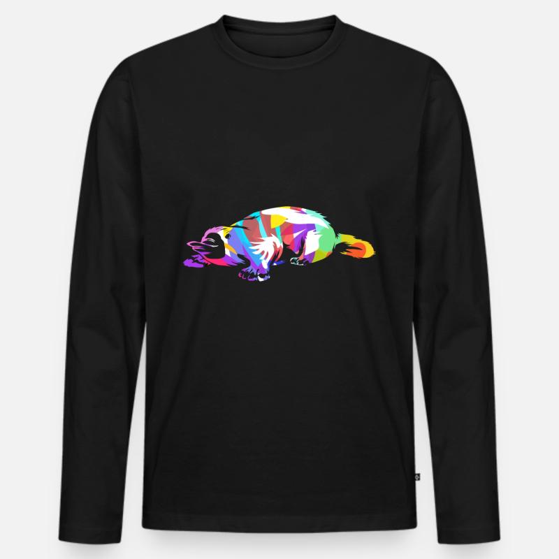 Schnabeltier Geschenk - Männer Premium Bio Langarmshirt - Schwarz
