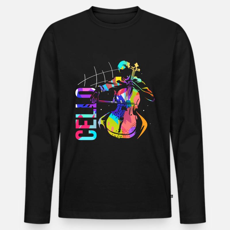 Cello - Männer Premium Bio Langarmshirt - Schwarz
