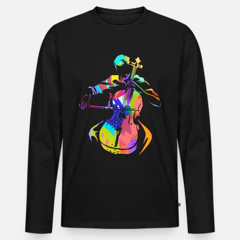 Cello Geschenk - Männer Premium Bio Langarmshirt - Schwarz