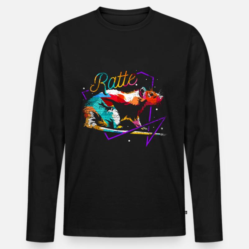 Ratte Polygon - Männer Premium Bio Langarmshirt - Schwarz