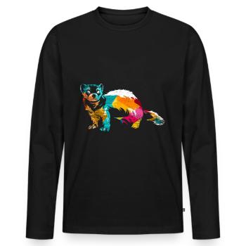 Furets - T-shirt manches longues Premium bio Homme - noir - Devant - Nico (187cm)