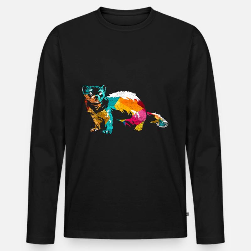 Frettchen - Männer Premium Bio Langarmshirt - Schwarz