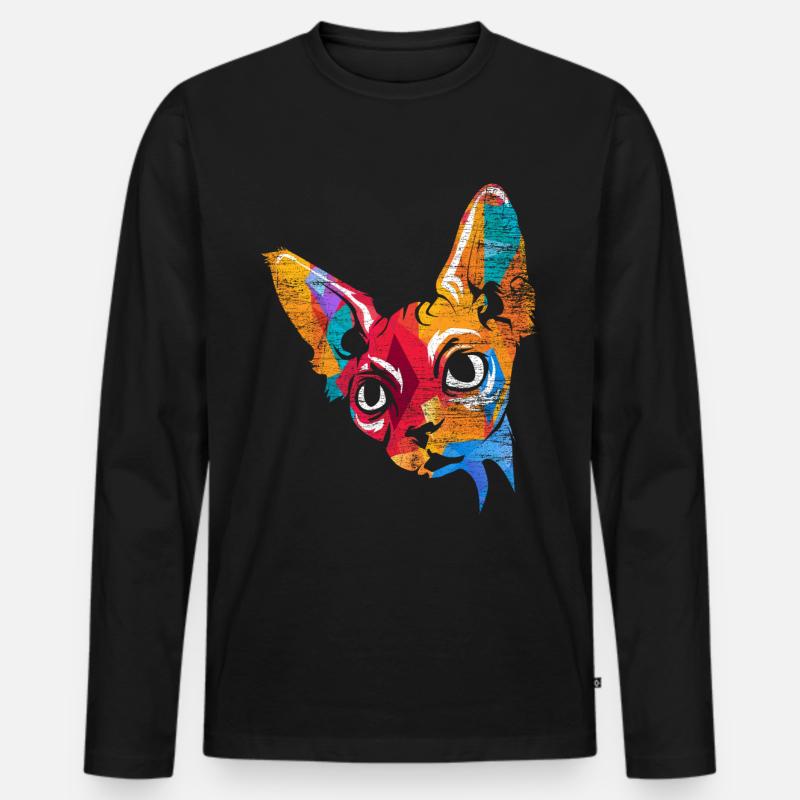 Sphynx Geschenk - Männer Premium Bio Langarmshirt - Schwarz