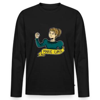 Marie Curie - Men's Premium Organic Long Sleeve Shirt - black - Front - Nico (187cm)