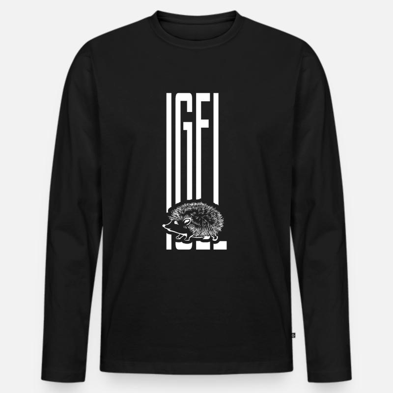 Igel Geschenk - Männer Premium Bio Langarmshirt - Schwarz