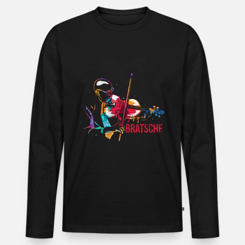 Bratsche Geschenk - Männer Premium Bio Langarmshirt - Schwarz