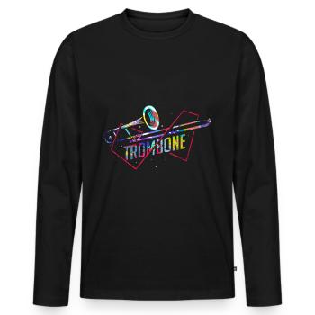 Trombone Gift - Men's Premium Organic Long Sleeve Shirt - black - Front - Nico (187cm)