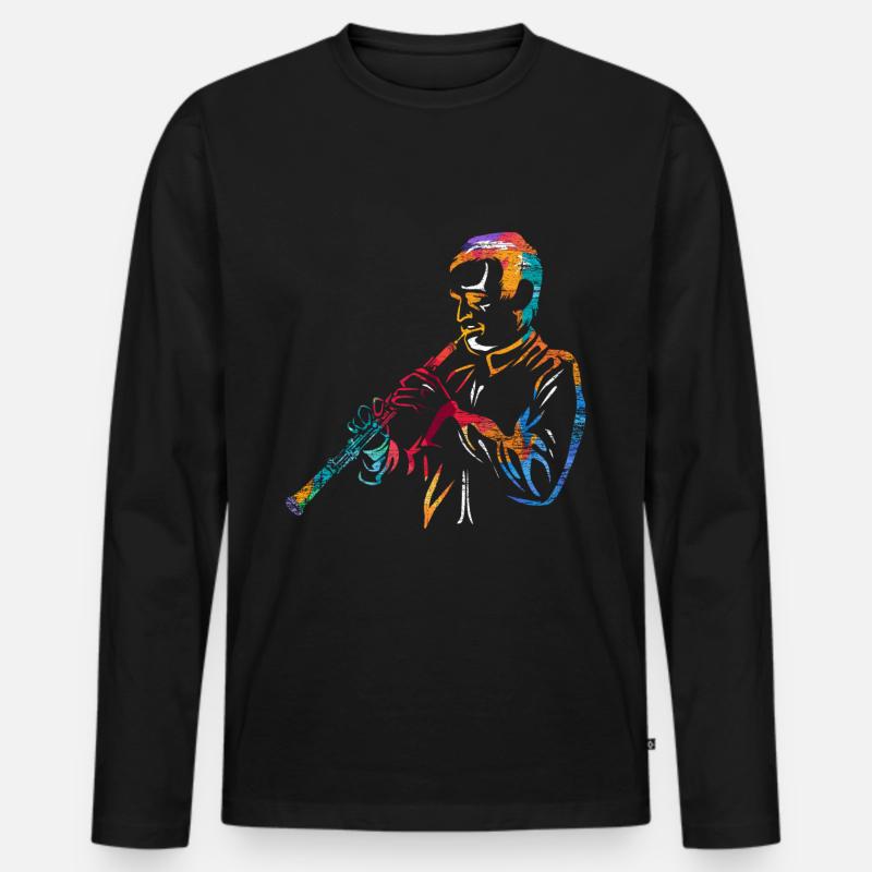 Oboe Geschenk - Männer Premium Bio Langarmshirt - Schwarz
