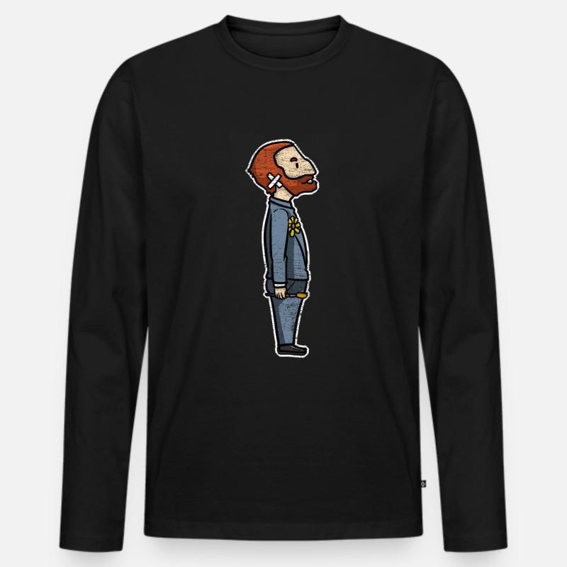 Van Gogh Sonnenblume - Männer Premium Bio Langarmshirt - Schwarz