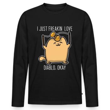Diabolo kitten - Men's Premium Organic Long Sleeve Shirt - black - Front - Nico (187cm)