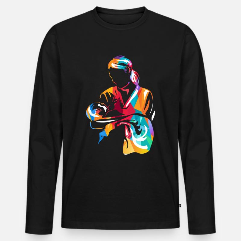 Hebamme Geschenk - Männer Premium Bio Langarmshirt - Schwarz