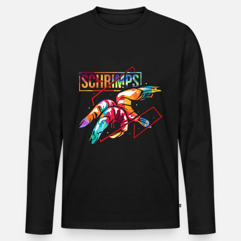 Garnelen Geschenk - Männer Premium Bio Langarmshirt - Schwarz