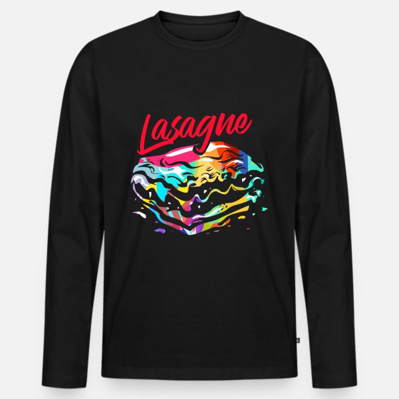 Lasagne Geschenk - Männer Premium Bio Langarmshirt - Schwarz