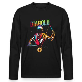 Diablo Yoyo - Men's Premium Organic Long Sleeve Shirt - black - Front - Nico (187cm)