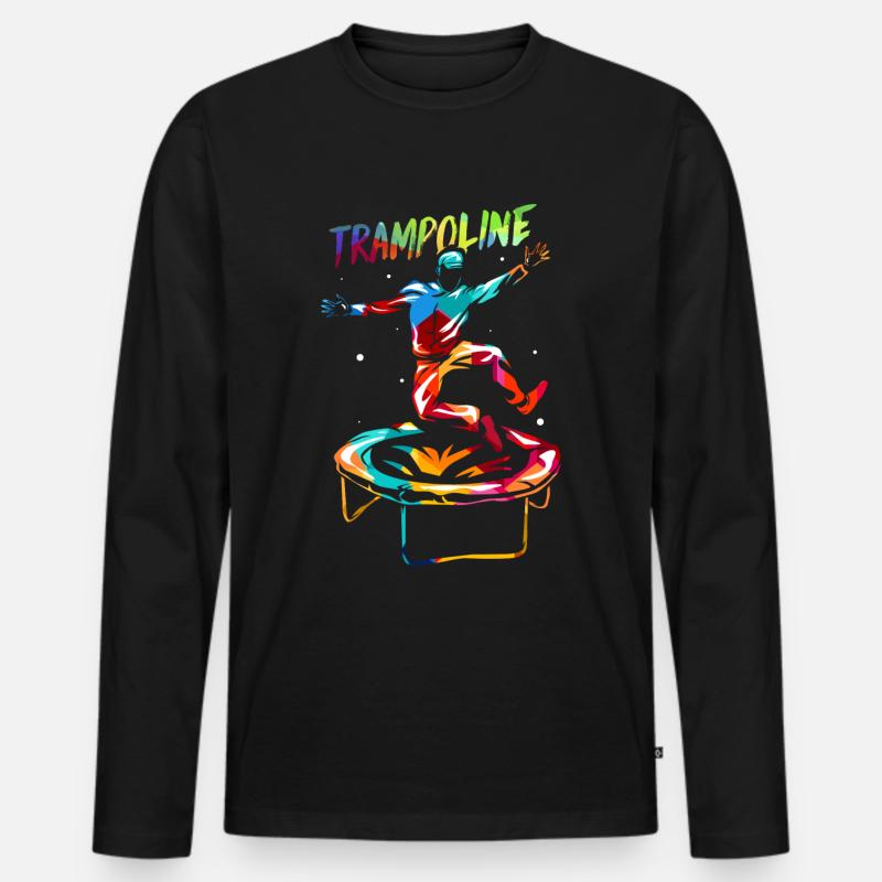 Trampolin - Männer Premium Bio Langarmshirt - Schwarz