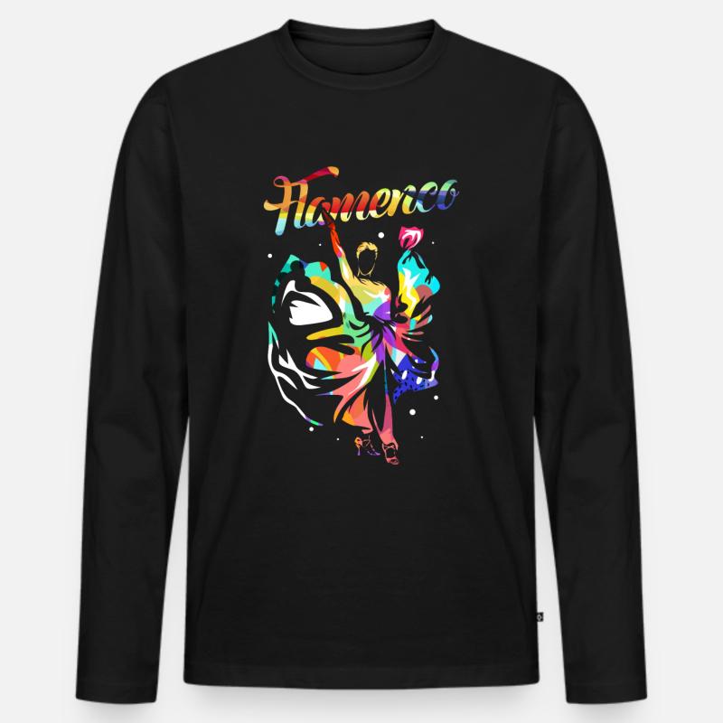 Flamenco Geschenk - Männer Premium Bio Langarmshirt - Schwarz