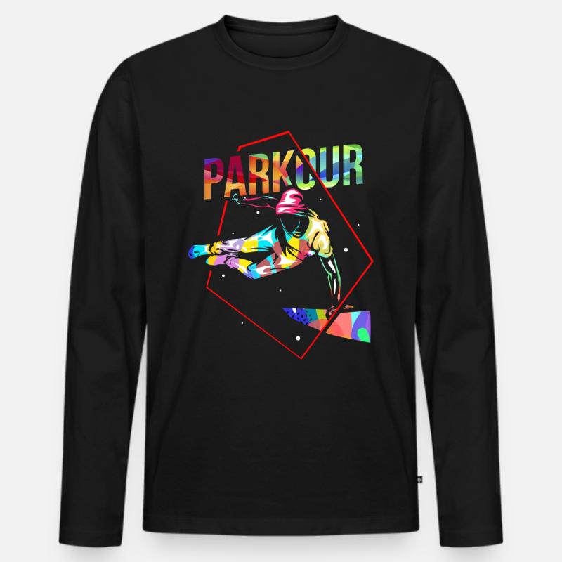 Parkour Geschenk - Männer Premium Bio Langarmshirt - Schwarz