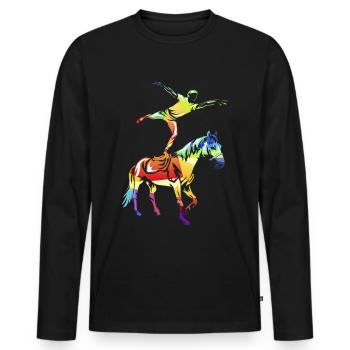 voûte - T-shirt manches longues Premium bio Homme - noir - Devant - Nico (187cm)