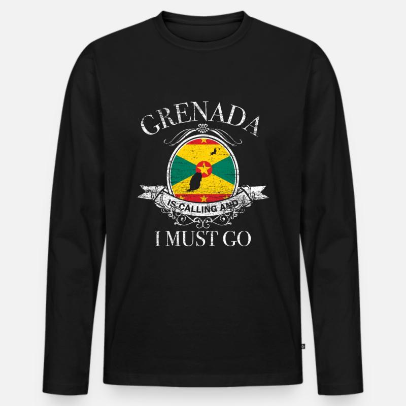 Grenada Gewürzinsel Geschenk - Männer Premium Bio Langarmshirt - Schwarz