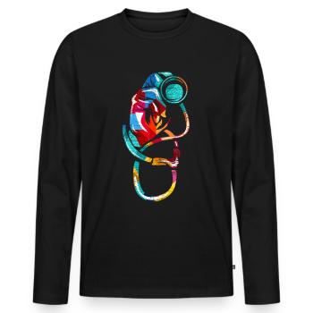 Internistin - Männer Premium Bio Langarmshirt - Schwarz - Vorne - Nico (187cm)