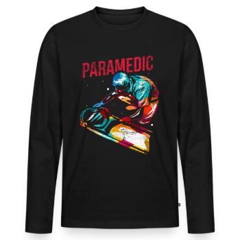 Ambulanciers Cadeau - T-shirt manches longues Premium bio Homme - noir - Devant - Nico (187cm)