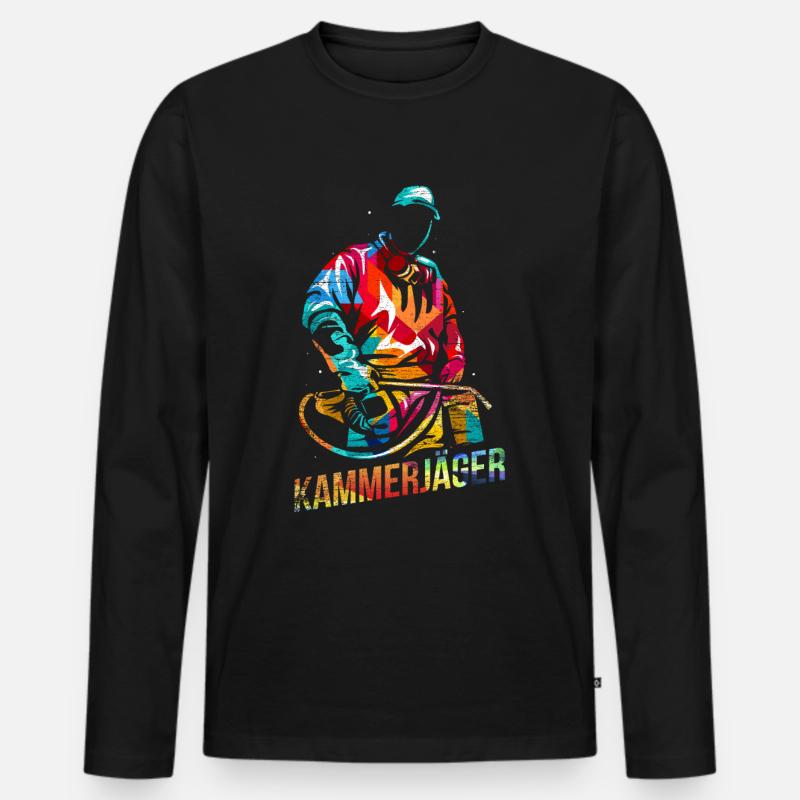 Kammerjäger Arbeit Geschenk - Männer Premium Bio Langarmshirt - Schwarz