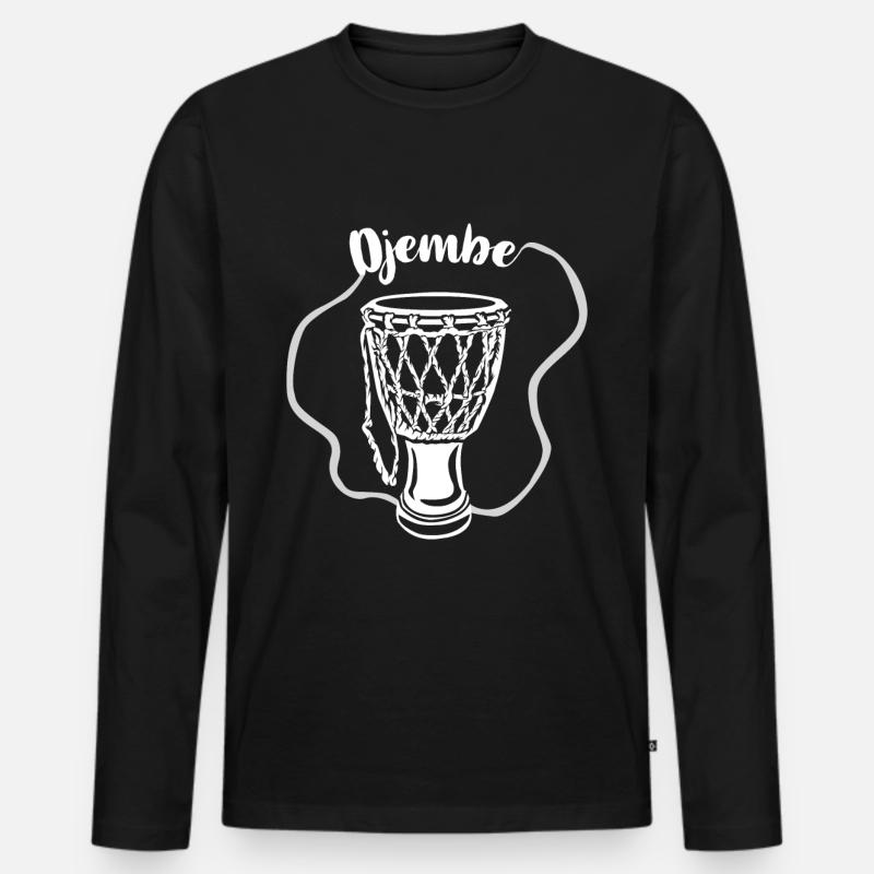 Djembe Geschenk - Männer Premium Bio Langarmshirt - Schwarz