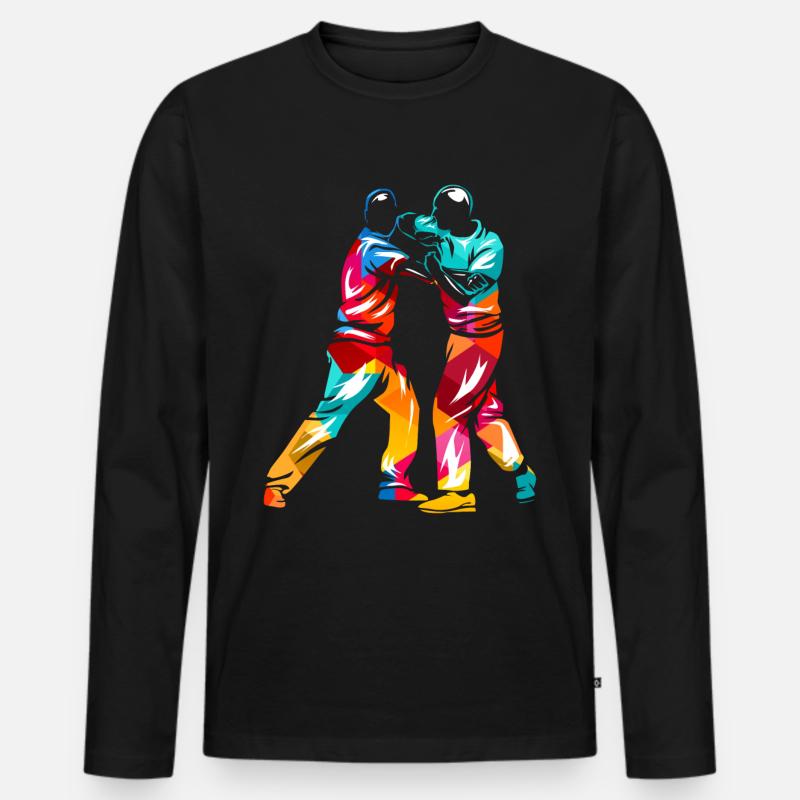 Krav Maga - Männer Premium Bio Langarmshirt - Schwarz