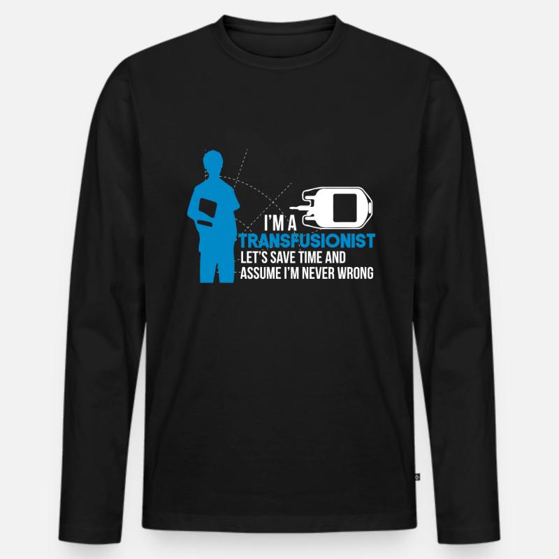 Transfusionsmedizener - Männer Premium Bio Langarmshirt - Schwarz