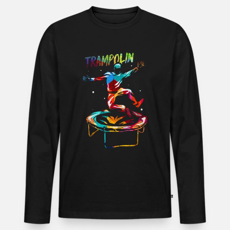 Trampolin Geschenk - Männer Premium Bio Langarmshirt - Schwarz