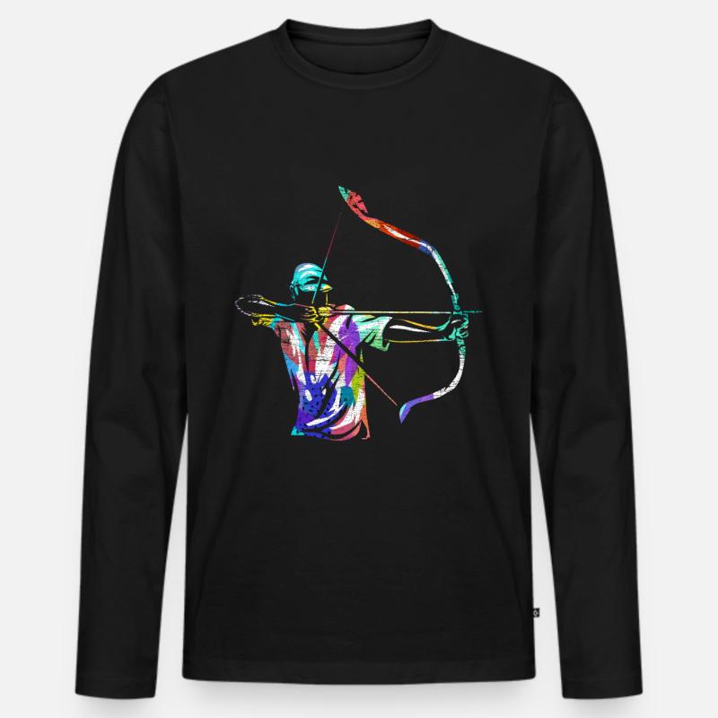 Bogenschießen Geschenk - Männer Premium Bio Langarmshirt - Schwarz