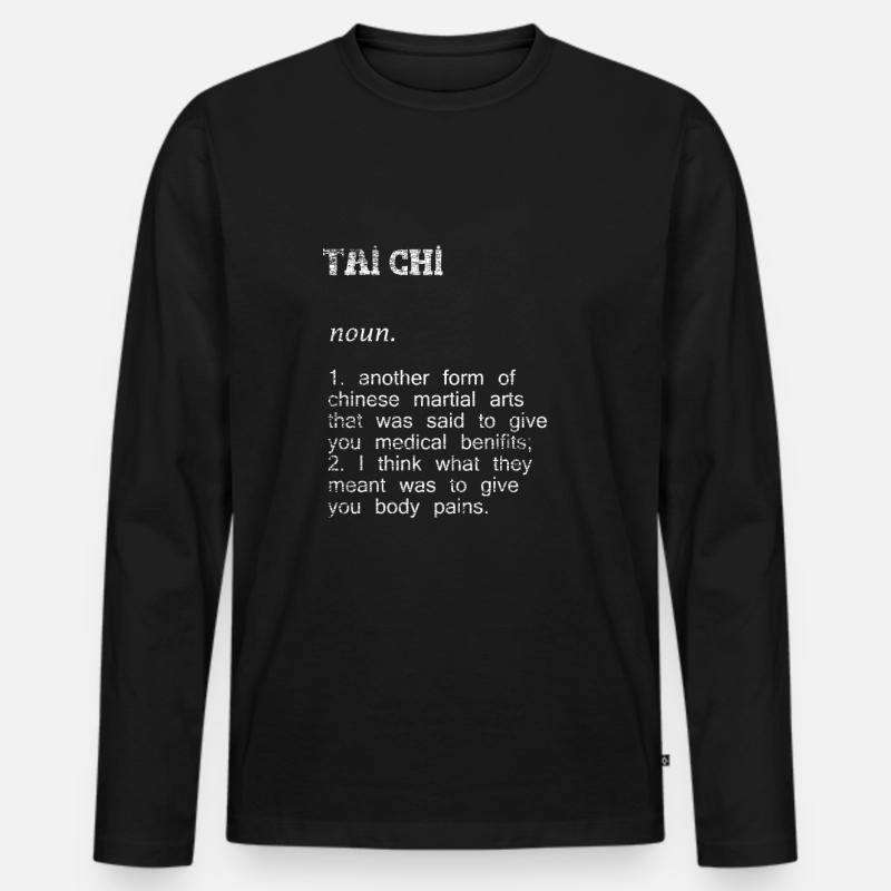 Tai Chi Geschenk - Männer Premium Bio Langarmshirt - Schwarz