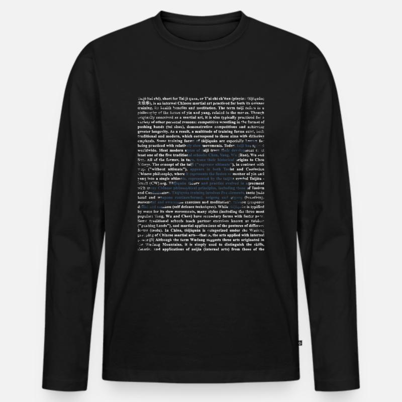 Tai Chi Geschenk - Männer Premium Bio Langarmshirt - Schwarz