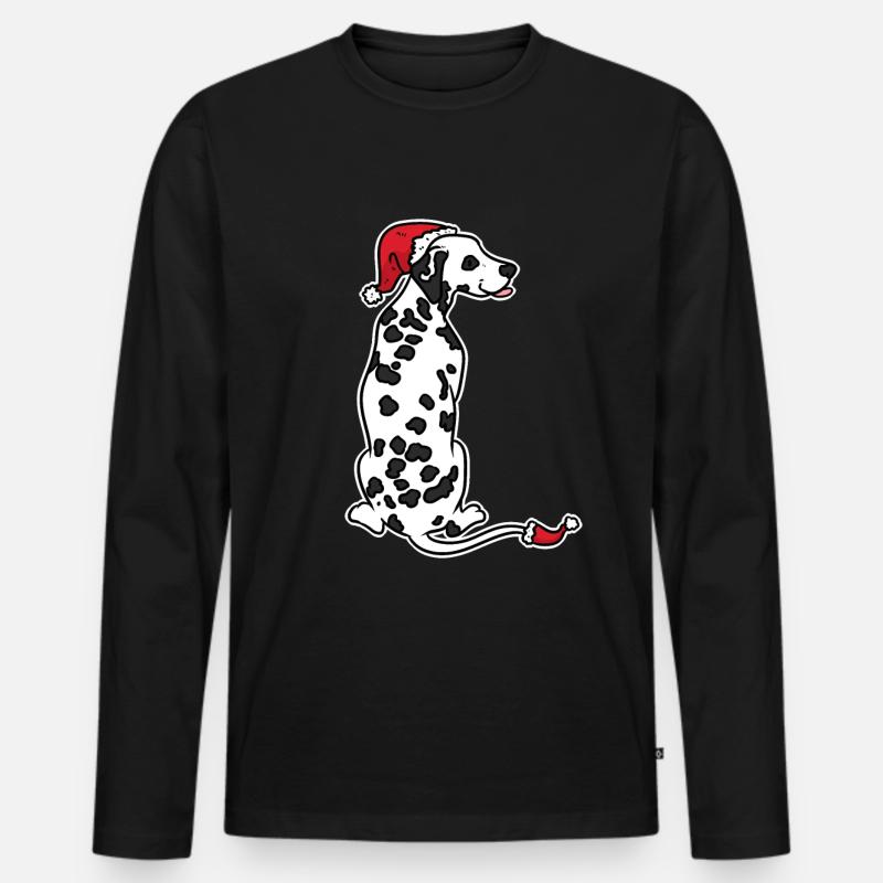Dalmatiner - Männer Premium Bio Langarmshirt - Schwarz