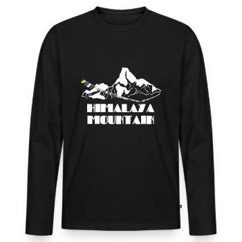 Himalaya Geschenk - Männer Premium Bio Langarmshirt - Schwarz - Vorne - Nico (187cm)
