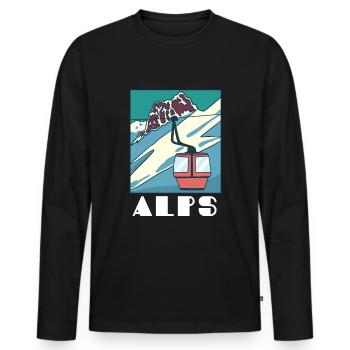 Alps - Men's Premium Organic Long Sleeve Shirt - black - Front - Nico (187cm)