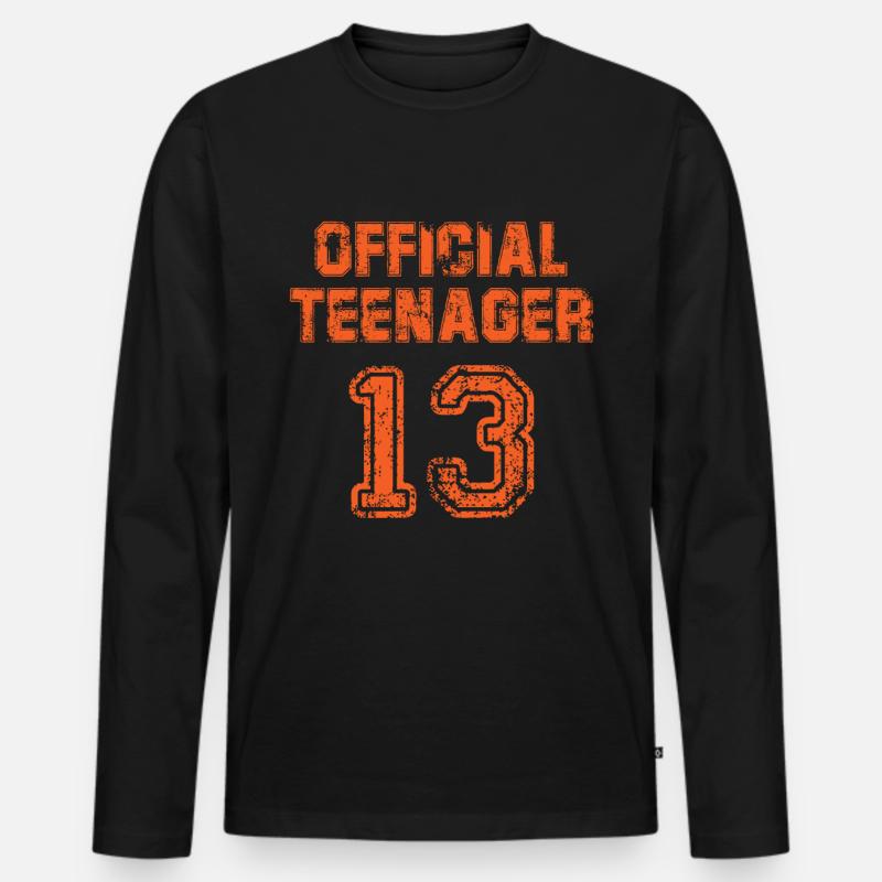 13. Geburtstag Geschenk - Männer Premium Bio Langarmshirt - Schwarz